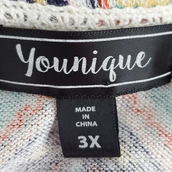 Younique Multi-Color Tribal Aztec Fringe Lace Stretchy Sweater Top NEW Size 3X - Picture 10 of 14